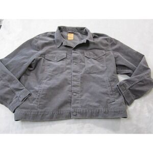 GAP Trucker Jacket Mens XXL Grey Corduroy Button Front Long Sleeve Workwear